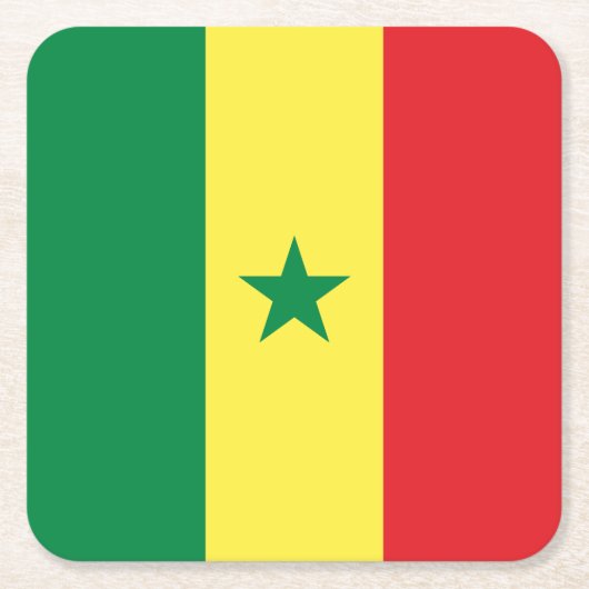 Senegal-Flagge Rechteckiger Pappuntersetzer (Vorderseite)