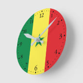 Senegal-Flagge Runde Wanduhr (Winkel)