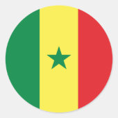 Senegal-Flagge Runder Aufkleber (Vorderseite)