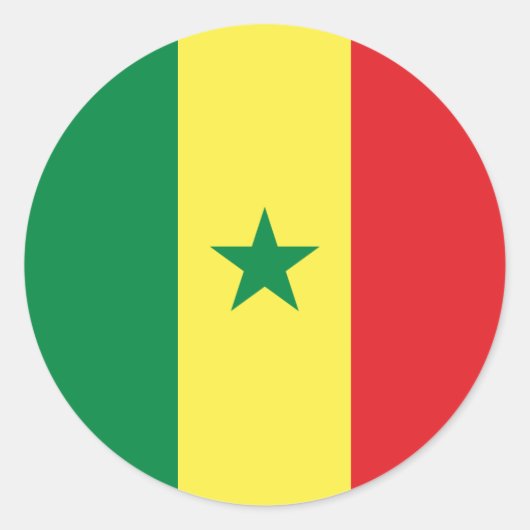 Senegal-Flagge Runder Aufkleber (Vorderseite)