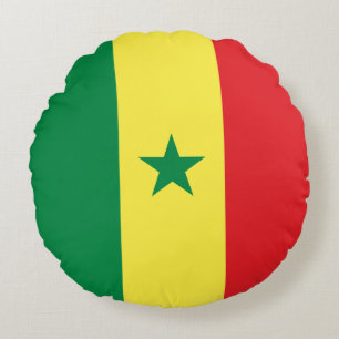Senegal-Flagge Rundes Kissen