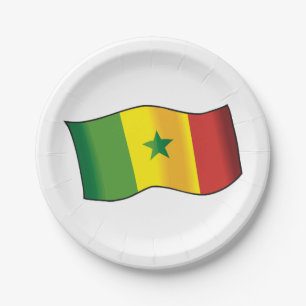 Senegal-Flagge Senegalesischer Stolz Grün Gelb Rot Pappteller