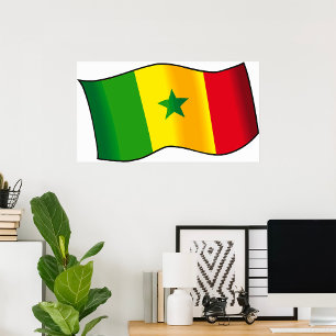 Senegal-Flagge Senegalesischer Stolz Grün Gelb Rot Poster