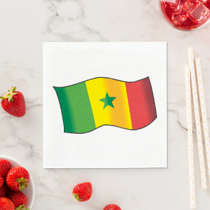 Senegal-Flagge Senegalesischer Stolz Grün Gelb Rot Serviette