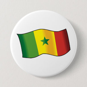 Senegal Flagge Senegalischer Stolz Grün Gelb Rot Button