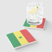 Senegal-Flagge Steinuntersetzer (Seitenansicht)