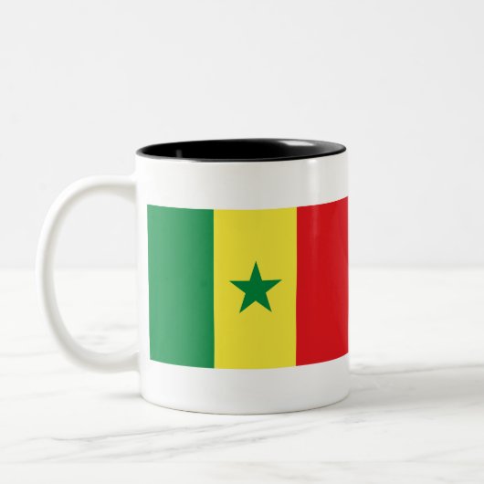 Senegal-Flagge Zweifarbige Tasse (Links)
