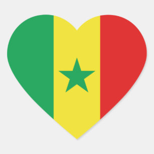 Senegal-Flaggen-Herz-Aufkleber Herz-Aufkleber