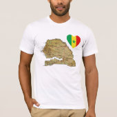 Senegal-Flaggen-Herz und Karten-T - Shirt (Vorderseite)