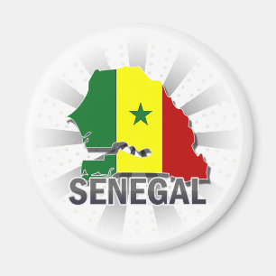 Senegal-Flaggen-Karte 2,0 Magnet