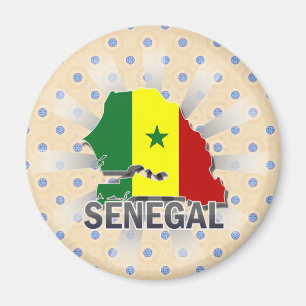 Senegal-Flaggen-Karte 2,0 Magnet
