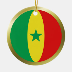 Senegal-Flaggen-Ornament Keramik Ornament