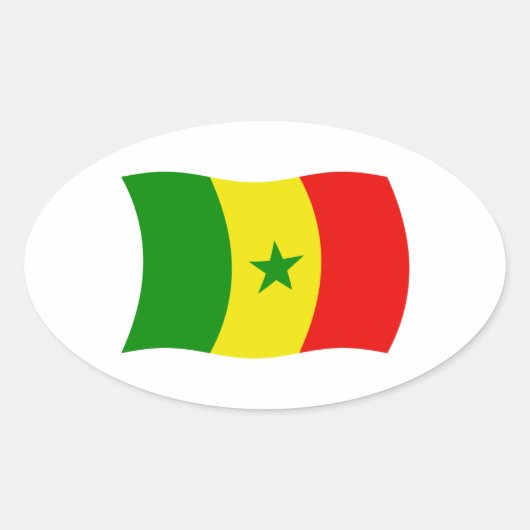 Senegal-Flaggenaufkleber Ovaler Aufkleber (Vorderseite)