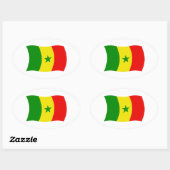Senegal-Flaggenaufkleber Ovaler Aufkleber (Blatt)