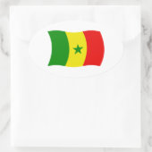 Senegal-Flaggenaufkleber Ovaler Aufkleber (Tasche)