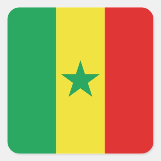 Senegal-Flaggenaufkleber Quadratischer Aufkleber (Vorderseite)