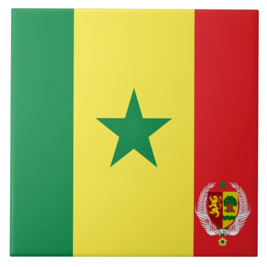 Senegal-Flaggenemblem Fliese (Vorderseite)