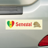 Senegal Flaggenherz + Karte Autoaufkleber (Auf Auto)