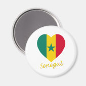 Senegal Flaggenherz Magnet (Vorderseite/Rückseite)