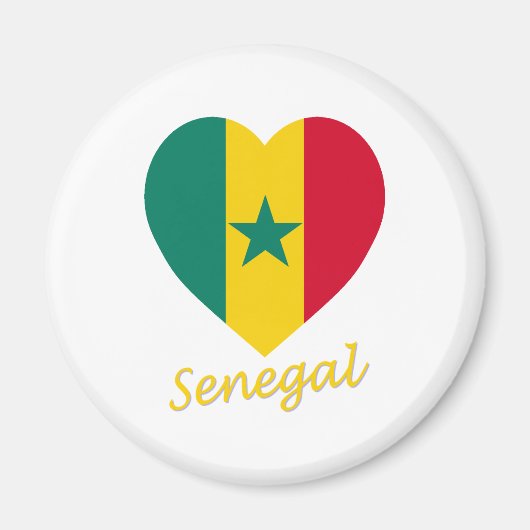 Senegal Flaggenherz Magnet (Vorne)