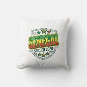 Senegal Fußball 2026 Fußball Fett Land Schriftzug Kissen