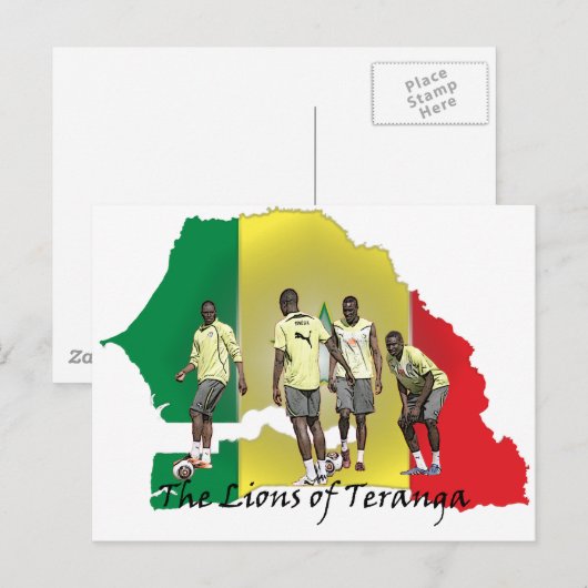 Senegal Futbol Postkarte (Vorne/Hinten)