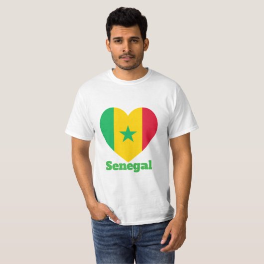Senegal Heart Flag T - Shirt (Vorne ganz)
