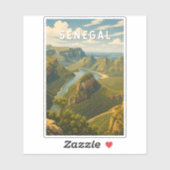 Senegal Illustration Reise Kunst Vintage Aufkleber (Blatt)