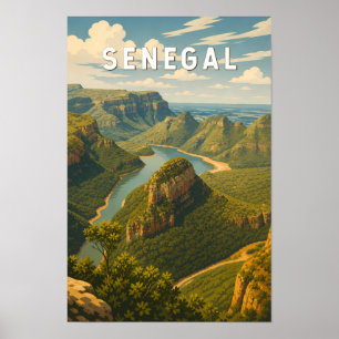 Senegal Illustration Reise Kunst Vintage Poster
