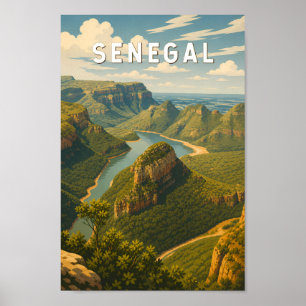Senegal Illustration Reise Kunst Vintage Poster