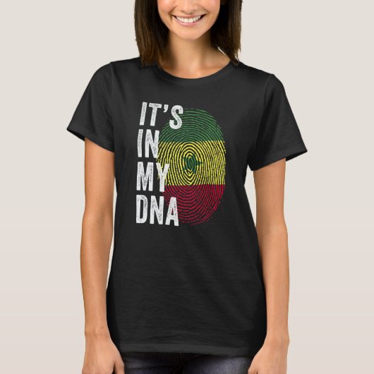 Senegal It's In My DNA Cute Senegalese Fingerprint T-Shirt (Vorderseite)