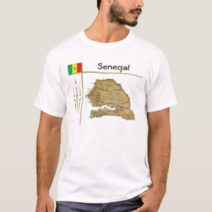 Senegal Karte + Flagge + T - Shirt
