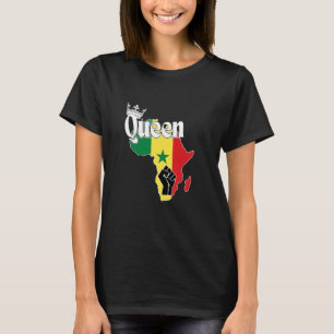 Senegal Königin mit senegalesischer Flagge in Afri T-Shirt