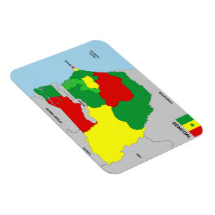 Senegal-Landkartenflagge Magnet