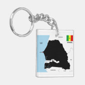 Senegal-Landkartenflagge Schlüsselanhänger (Vorderseite links)
