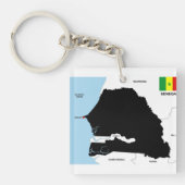 Senegal-Landkartenflagge Schlüsselanhänger (Vorderseite)