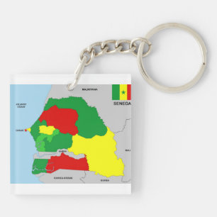 Senegal-Landkartenflagge Schlüsselanhänger