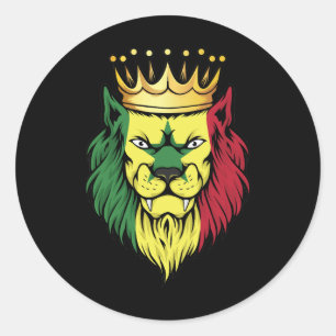 Senegal Lion King Flag Runder Aufkleber