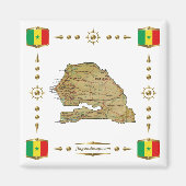 Senegal Map + Flags Magnet (Vorne)