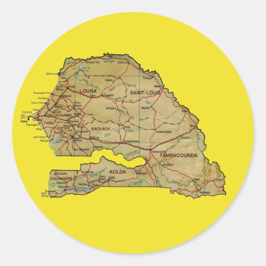 Senegal Map Sticker (Vorderseite)