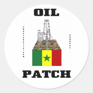 Senegal Ölpflaster, Ölfeldröhre, Öl, Gas Runder Aufkleber