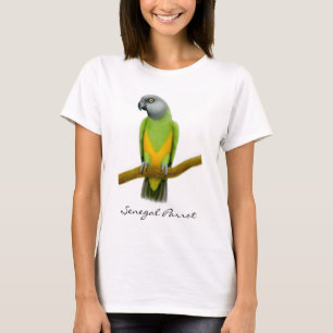 Senegal-Papageien-Spaghetti-Spitze T-Shirt