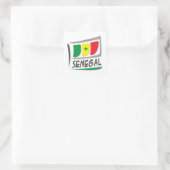 Senegal Pride X Flag Quadratischer Aufkleber (Tasche)