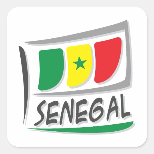 Senegal Pride X Flag Quadratischer Aufkleber (Vorderseite)