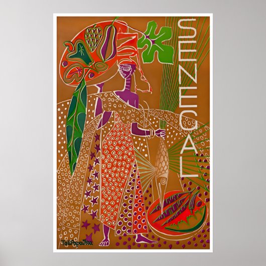 Senegal Reise Kunst Afrika Poster Afrikanischer Dr (Vorne)