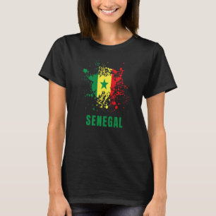 Senegal Retro Vintag Watercolor Sport Senegalesisc T-Shirt