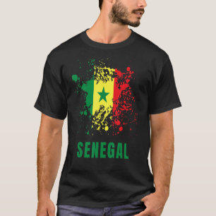 Senegal Retro Vintag Watercolor Sport Senegalesisc T-Shirt