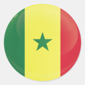 Senegal Round-Icon-Flagge Runder Aufkleber (Vorderseite)