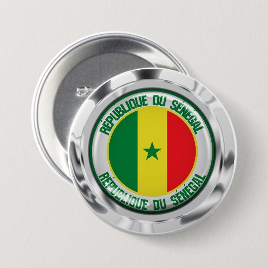 Senegal Runde Emblem Button (Vorne & Hinten)