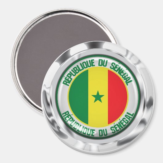 Senegal Runde Emblem Magnet (Vorderseite/Rückseite)